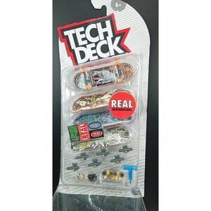 Tech Deck Real Skateboards Ultra DLX 4-Pack Fingerboards W/ Accessories For Ages